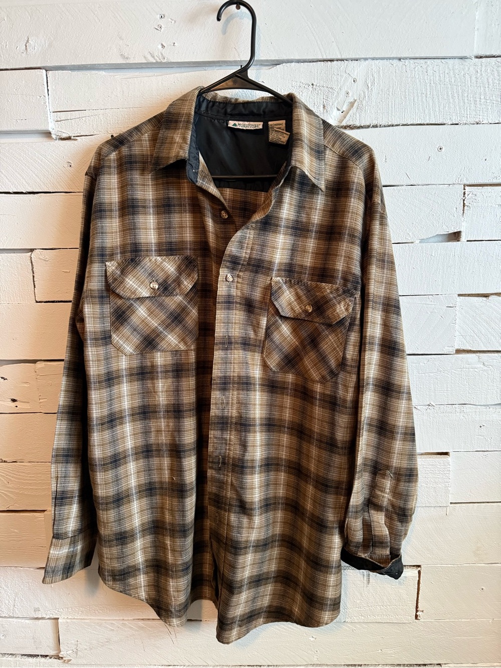 Northwest Territory Brown and Black Plaid Men's Button-Down Shirt